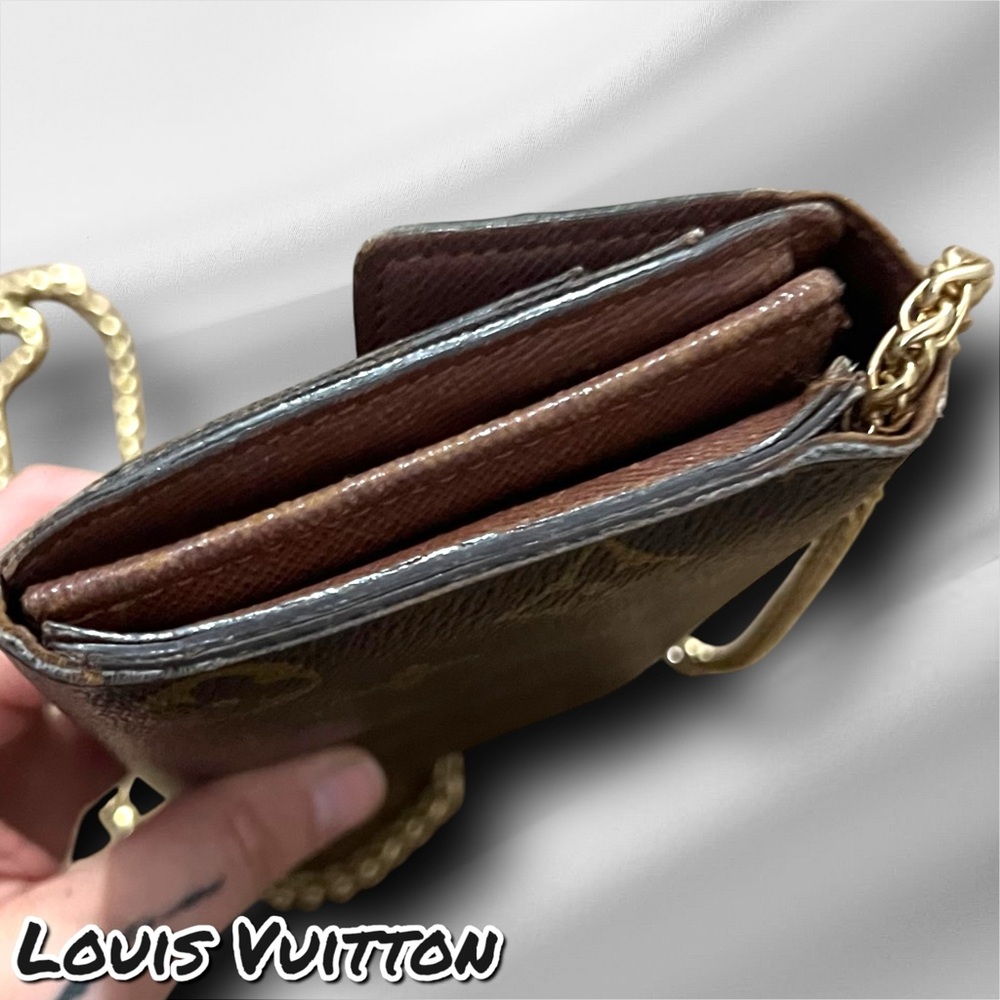 Louis Vuitton Brown and Gold Wallet with off brand Chain - Picture 6 of 17
